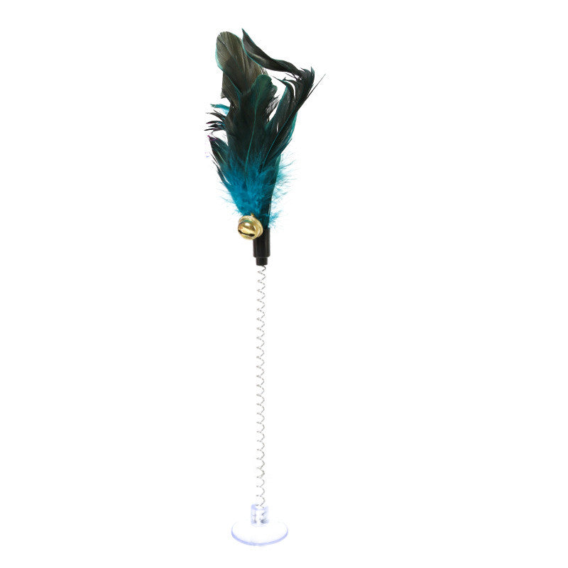 Cat Toy Mouse Type Funny Cat Rod Sucker Wire Spring Toy Color Feather Funny Cat Rod Pet Supplies Kitten