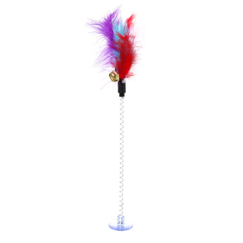 Cat Toy Mouse Type Funny Cat Rod Sucker Wire Spring Toy Color Feather Funny Cat Rod Pet Supplies Kitten