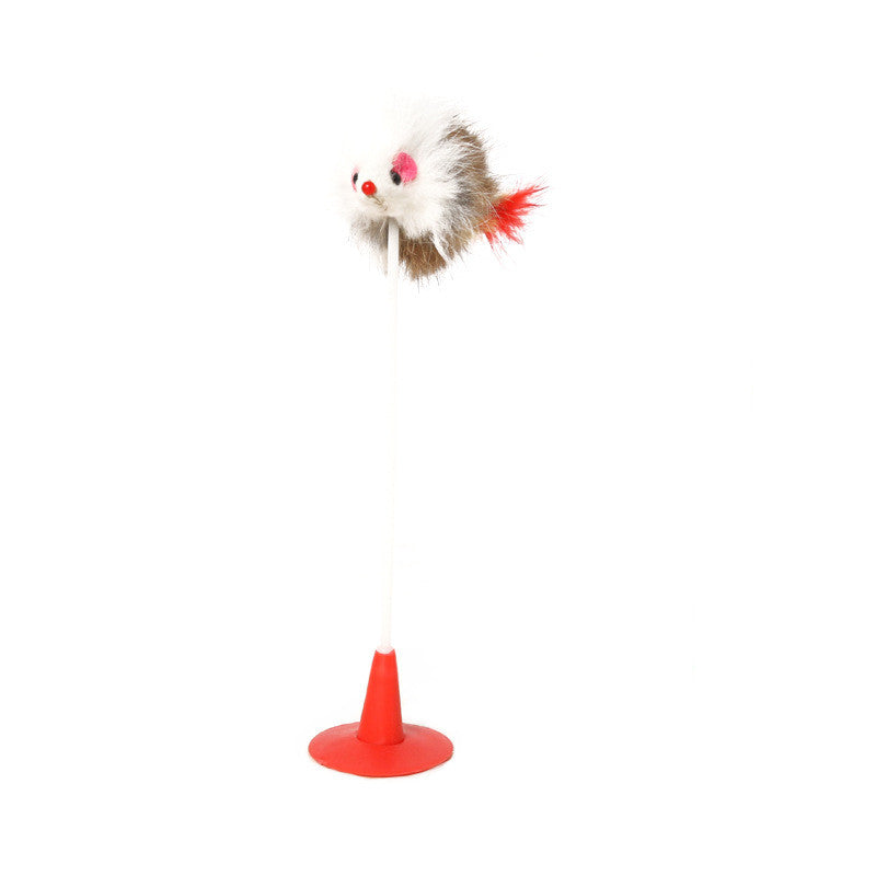 Cat Toy Mouse Type Funny Cat Rod Sucker Wire Spring Toy Color Feather Funny Cat Rod Pet Supplies Kitten