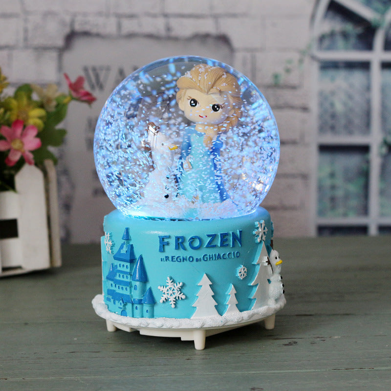 Lavender Bear Glowing Snowflake Crystal Ball Music Box Valentine's Day Children's Student Day Girlfriend Gift