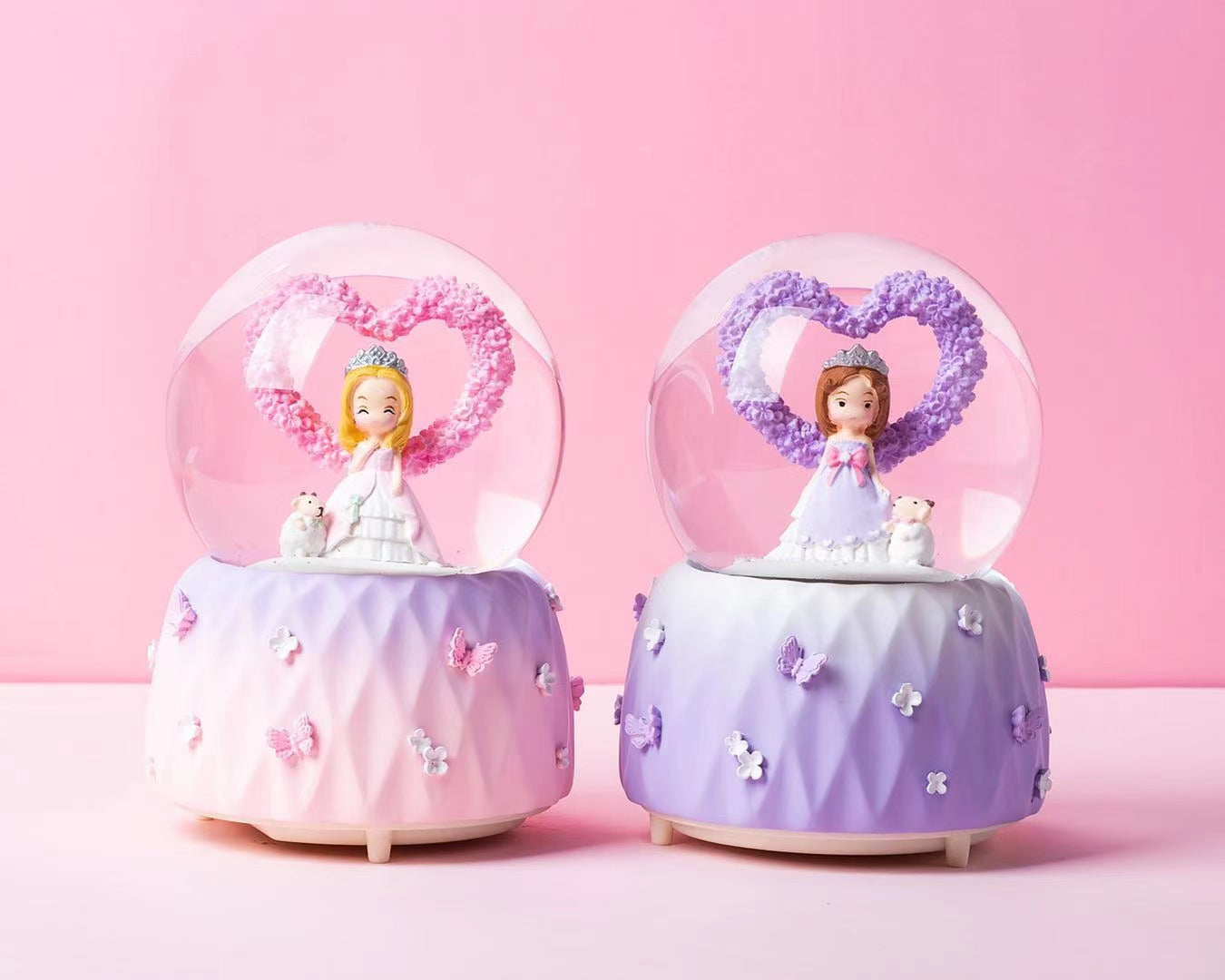 Lavender Bear Glowing Snowflake Crystal Ball Music Box Valentine's Day Children's Student Day Girlfriend Gift