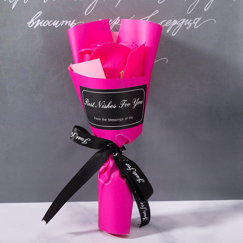 Single Artificial Soap Flower Rose Flower Valentine's Day And Tanabata Creative Confession Gift Gift