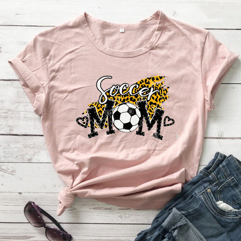 Mother's Day Gift Women's Cotton Leopard Print Casual T-shirt