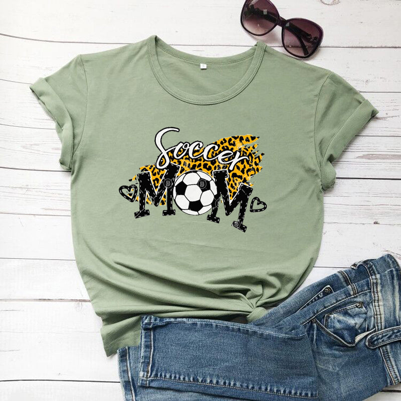 Mother's Day Gift Women's Cotton Leopard Print Casual T-shirt