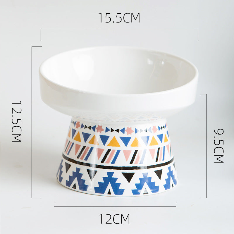 Ceramic cat bowl to protect the single bowl cat