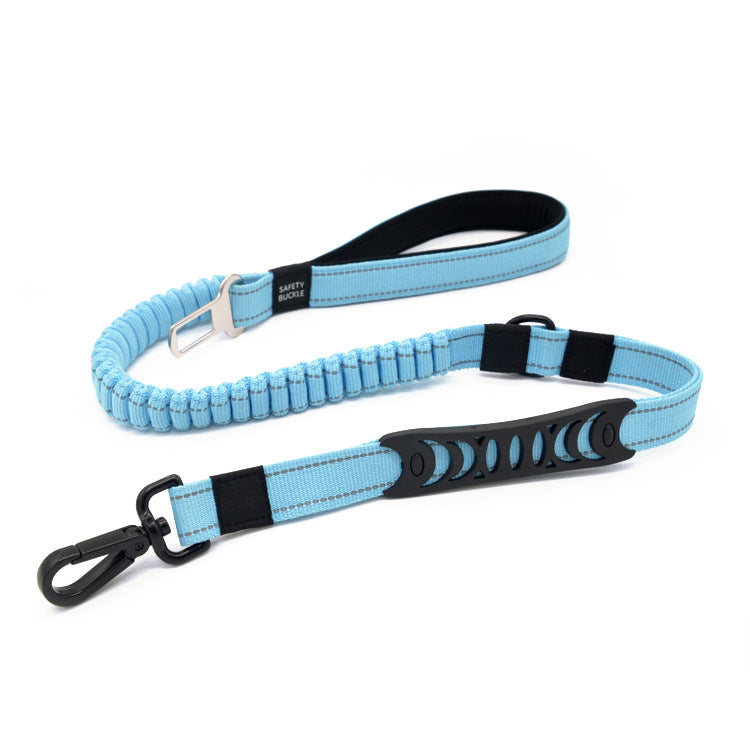 Buffer retractable reflective traction belt