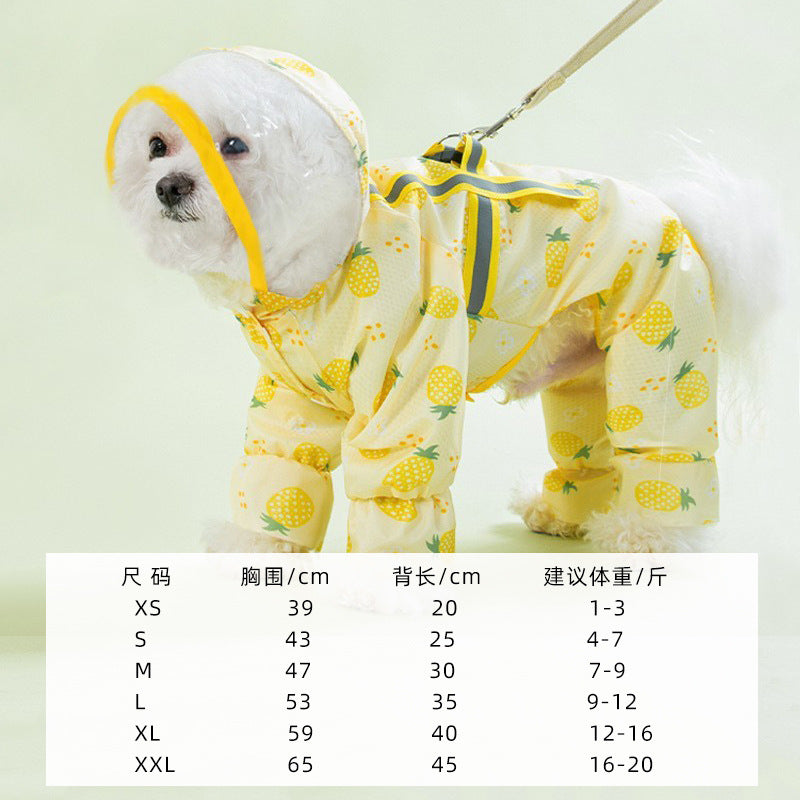 Summer Full Printed Polka Dot Bear Dog Poncho