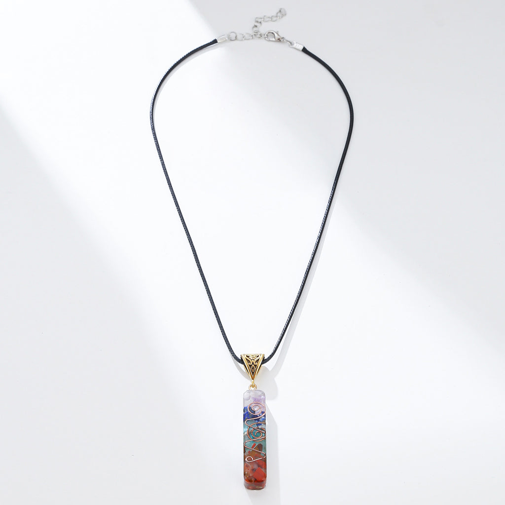 Retro Reiki Healing Energy Crystal Pendant Natural Stone For Yoga Meditation Spiritual 7 Chakra Jewelry Necklace Amulet