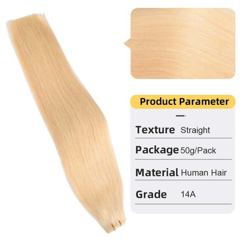 Second Generation Hand-knitted Hair Weft White Hair Extension Braid Real Hair