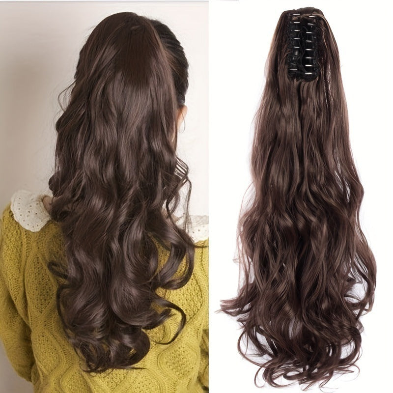 Big Hair Claws Wavy Women's Long Curly Hair High Ponytail Wig