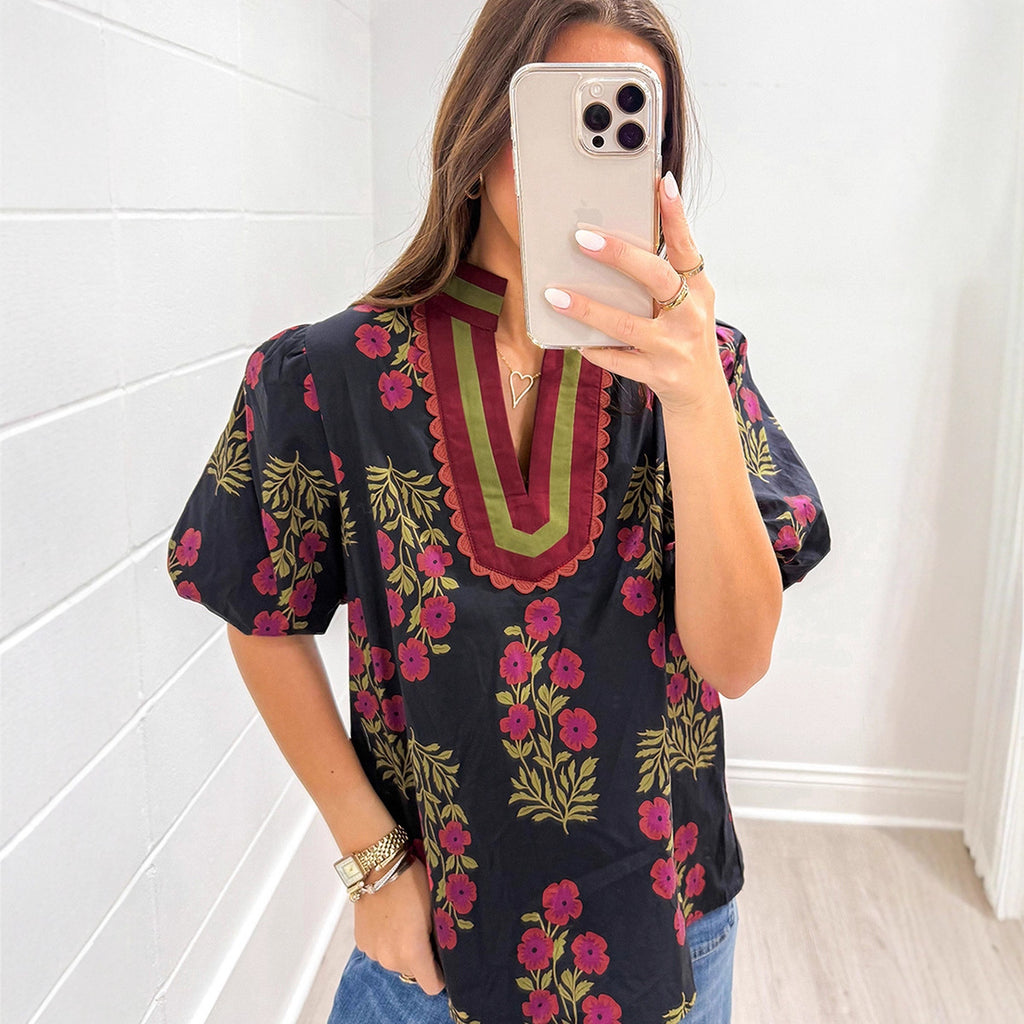 Women's Casual Simple Versatile V-Neck Chiffon Blouse