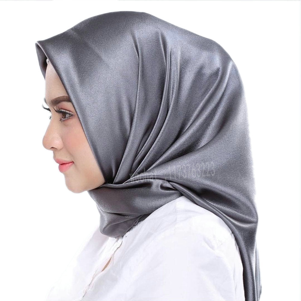 Satin Imitation Silk Scarf Shawl Ladies Headscarf