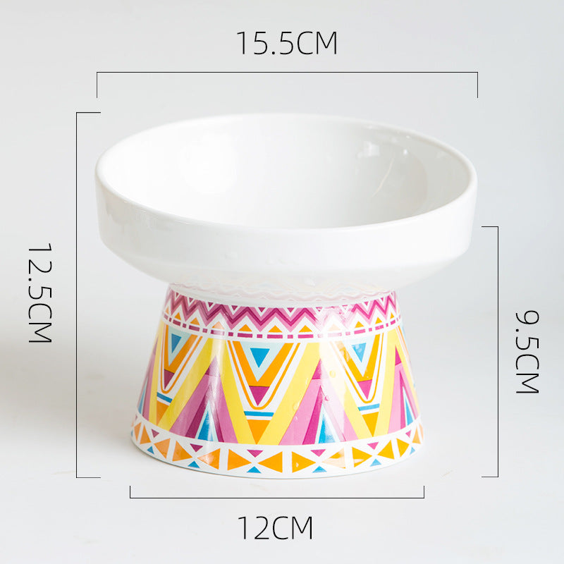 Ceramic cat bowl to protect the single bowl cat