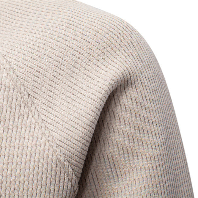 European And American Half Zipper Sweater Stand-up Collar All-match Fleece Men's Sweater Top