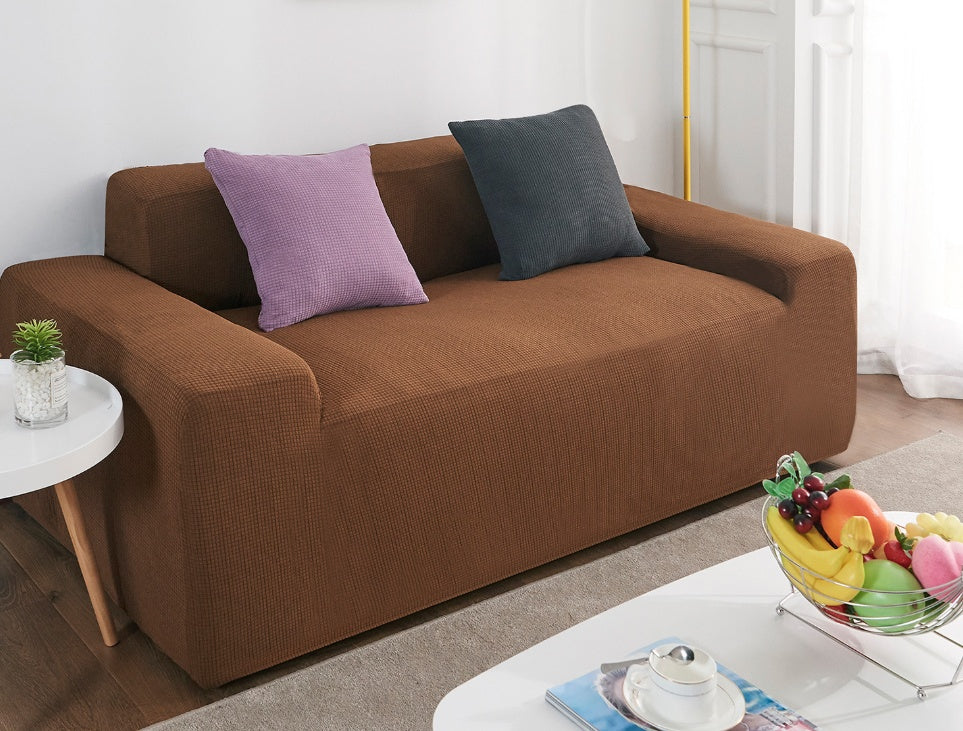 Waterproof Polar Fleece Solid Color Bomb Cover Sofa Slipcover Corner Case For Living Room 1 2 3 4 Seat