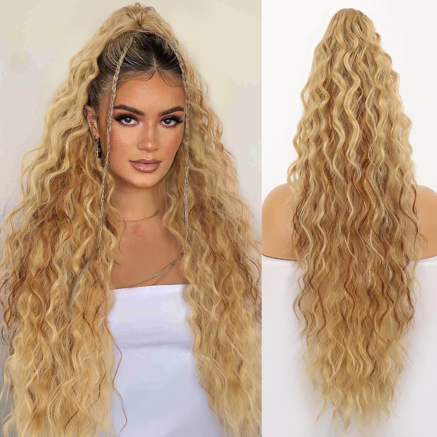 Grip Ponytail Fluffy Long Curly Hair Horse Tail Wig