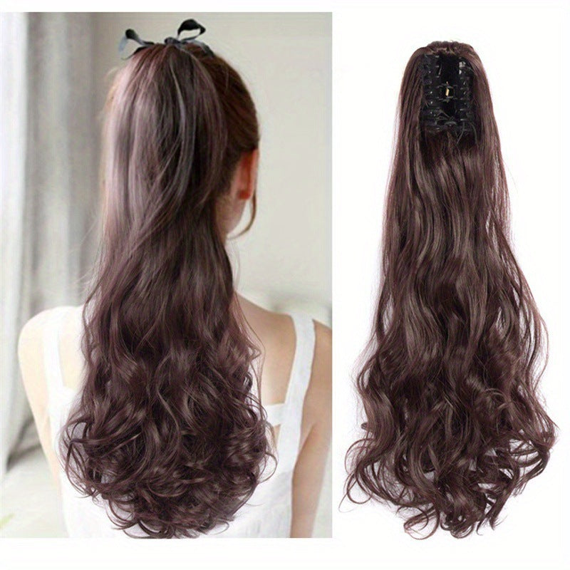 Big Hair Claws Wavy Women's Long Curly Hair High Ponytail Wig