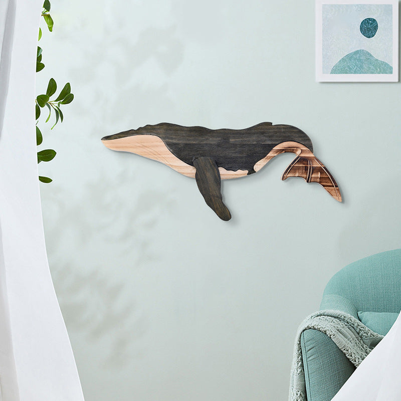 Father's Day Gift Wooden Tuna Shark Whale Interior Decorations