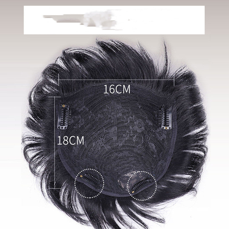Real Bald Hair Covering White Hair Breathable Wig