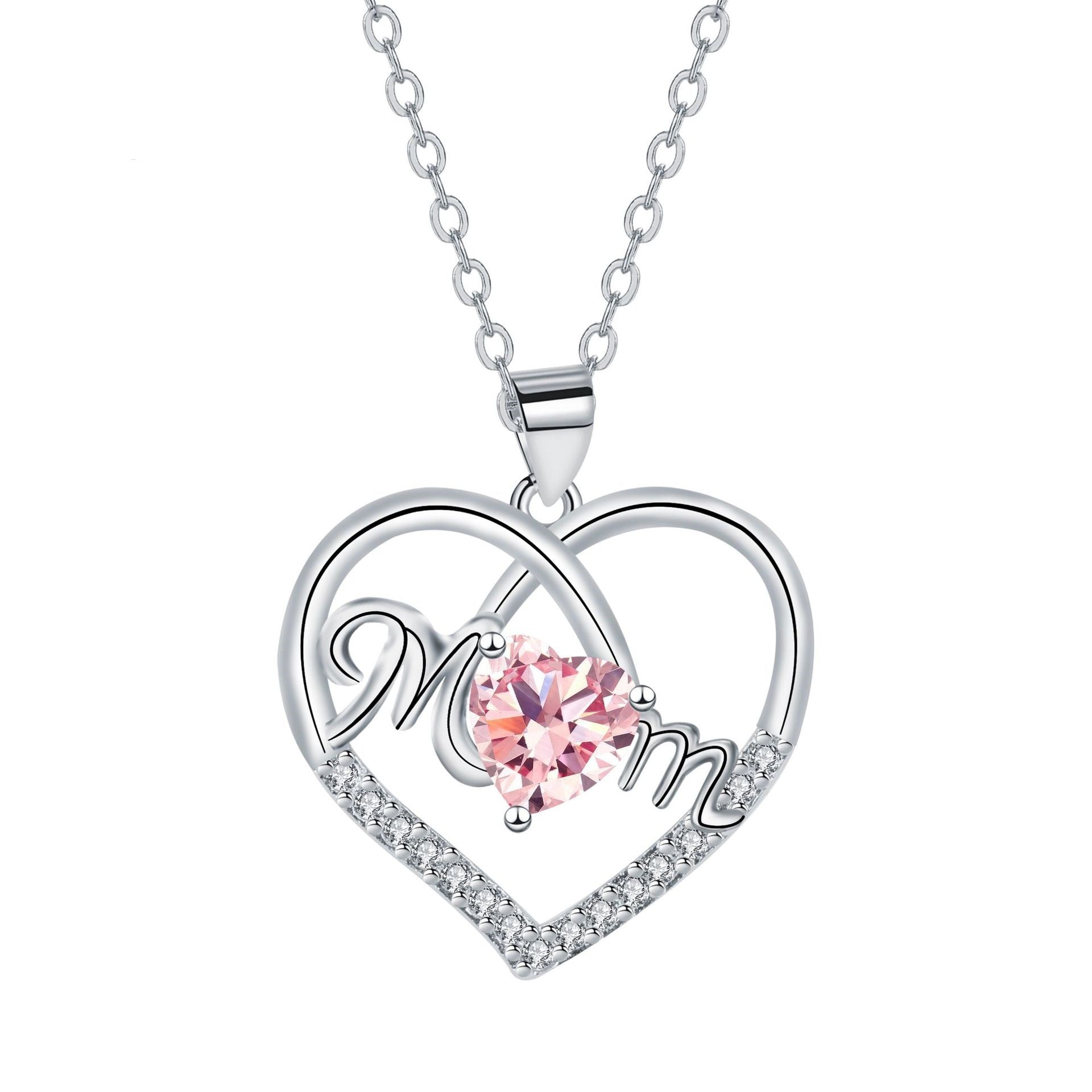 Heart-shaped Mom Necklace Fashion Simple Mother's Day Gift