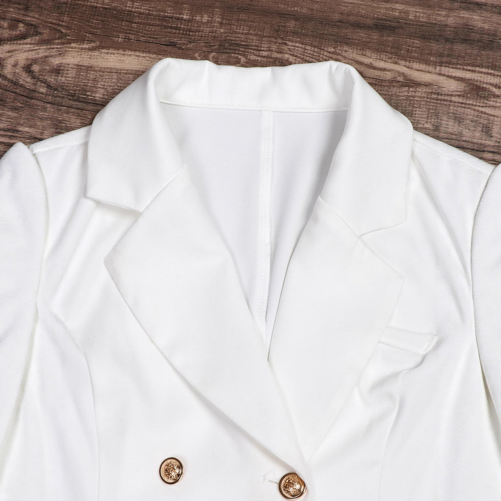 New Springautumn High-end Double-breasted Cropped Blazer