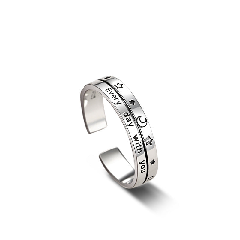 Retro Long-distance Love Valentine's Day Gift Ins Pair Ring