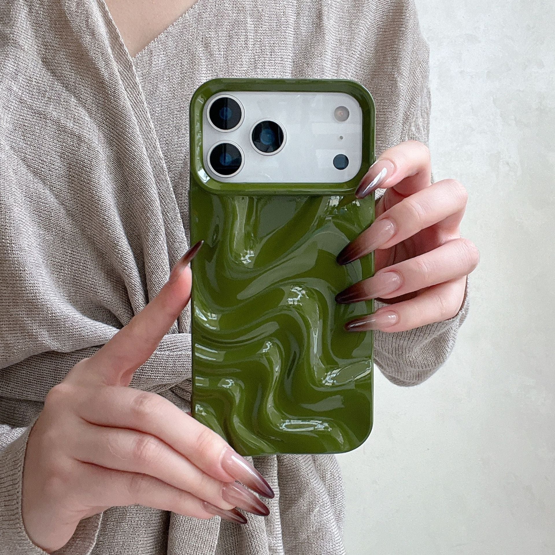 Korean-style Simple Ins Three-dimensional Water Ripple Soft Shell