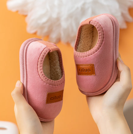Children's Cotton Slippers For Autumn And Winter, Anti-slip And Waterproof With Thick Soles For Baby Boys