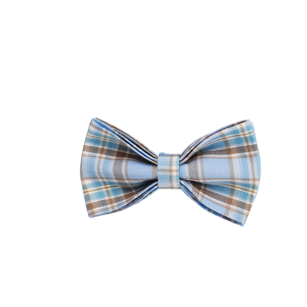 Sky Blue Grid Forest Series Dog Collar Traction Rope