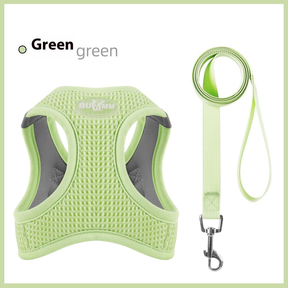 Fashion Waffle Cat Pulling Rope Chest Strap