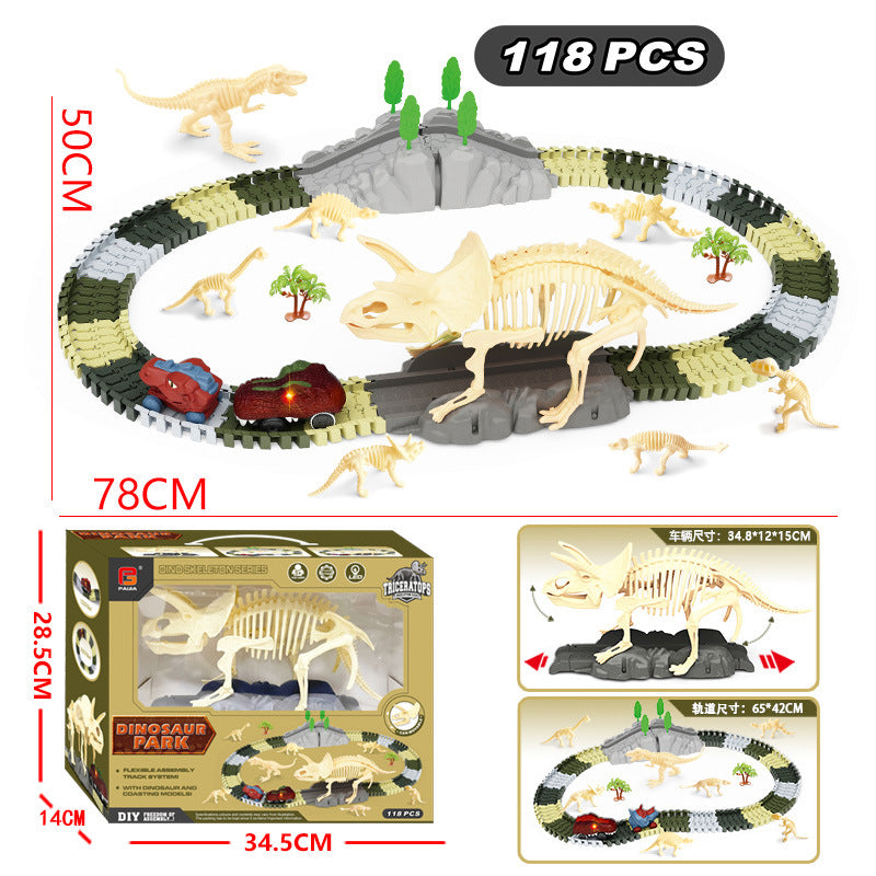 Electric Toy DIY Assembly Skeleton Dinosaur Track Car