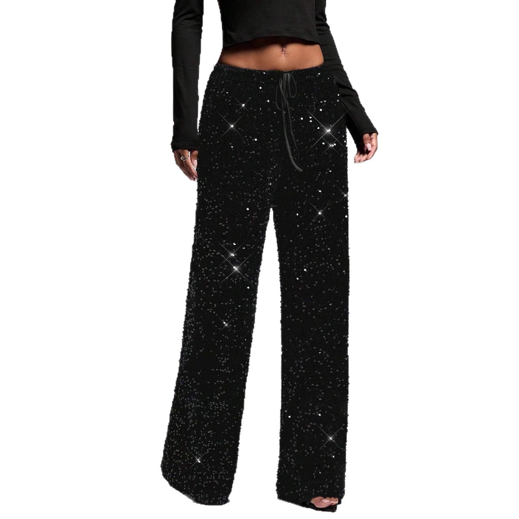 Fashionable Drawstring Slimming Straight-leg Pants For Women