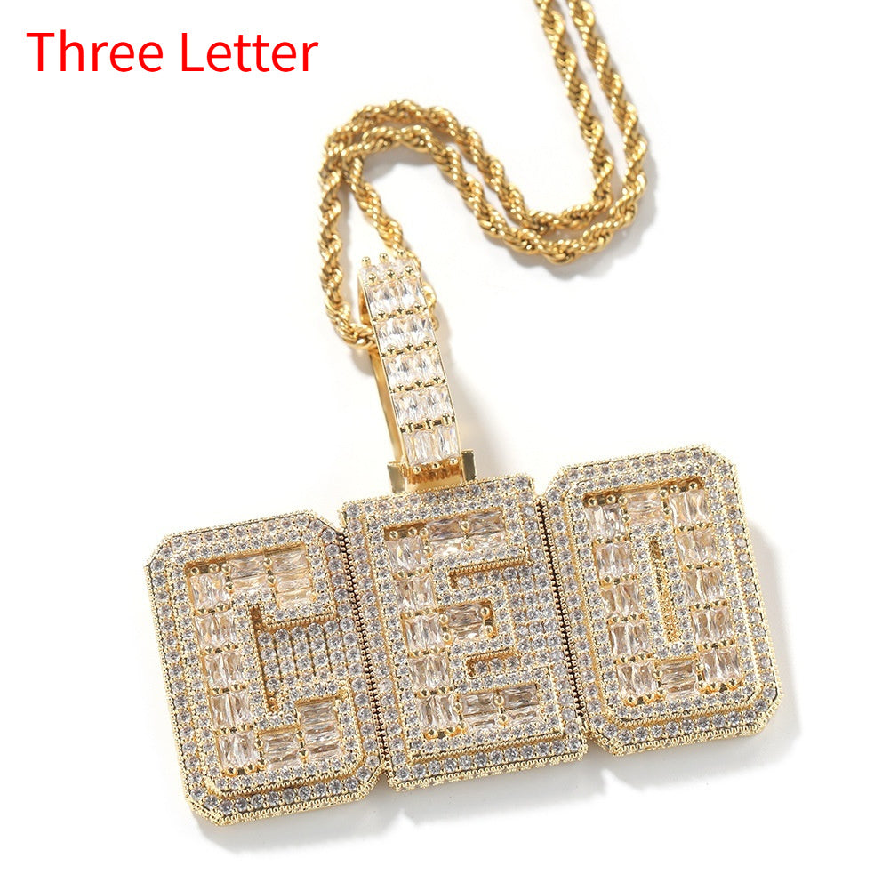 Hip-hop Copper Letter Necklace Customizable