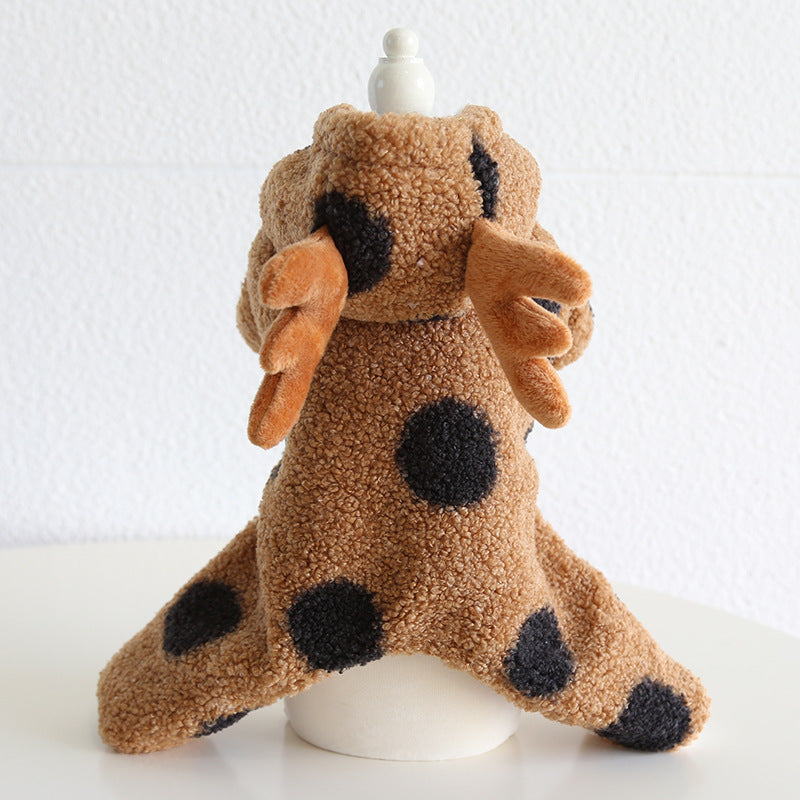 Petstyle Big Polka Dot Elk Couple Clothes Cat Clothing Pet Dog Clothes