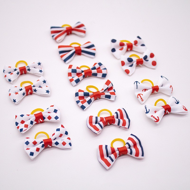 Pet Dog Cat Headdress Flower Bow Rubber Band