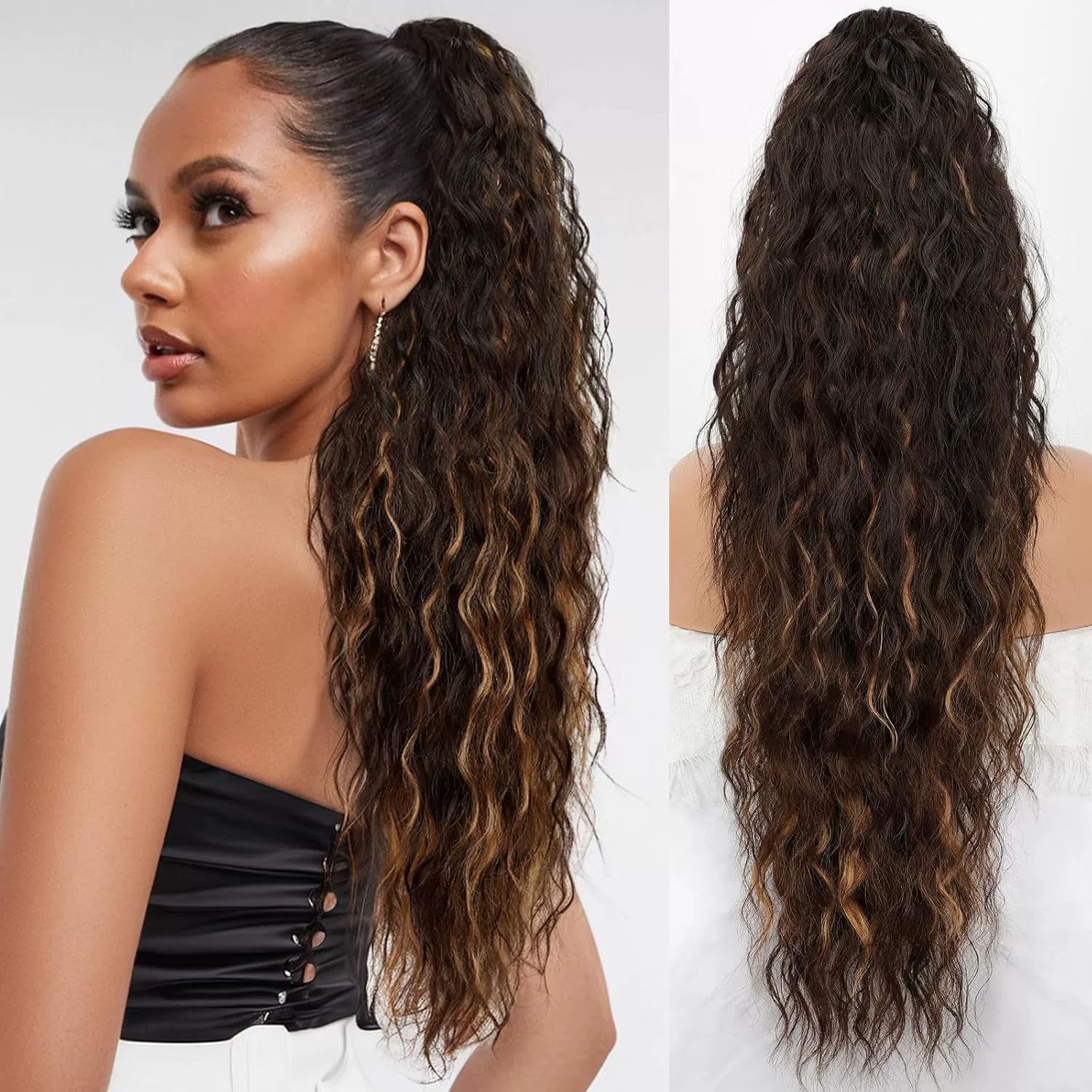 Grip Ponytail Fluffy Long Curly Hair Horse Tail Wig