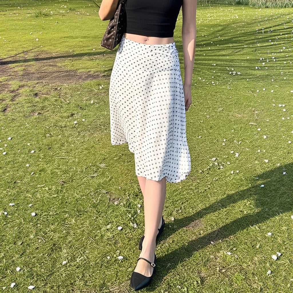 Women's Polka-Dot Double-Layer Mesh Skirt