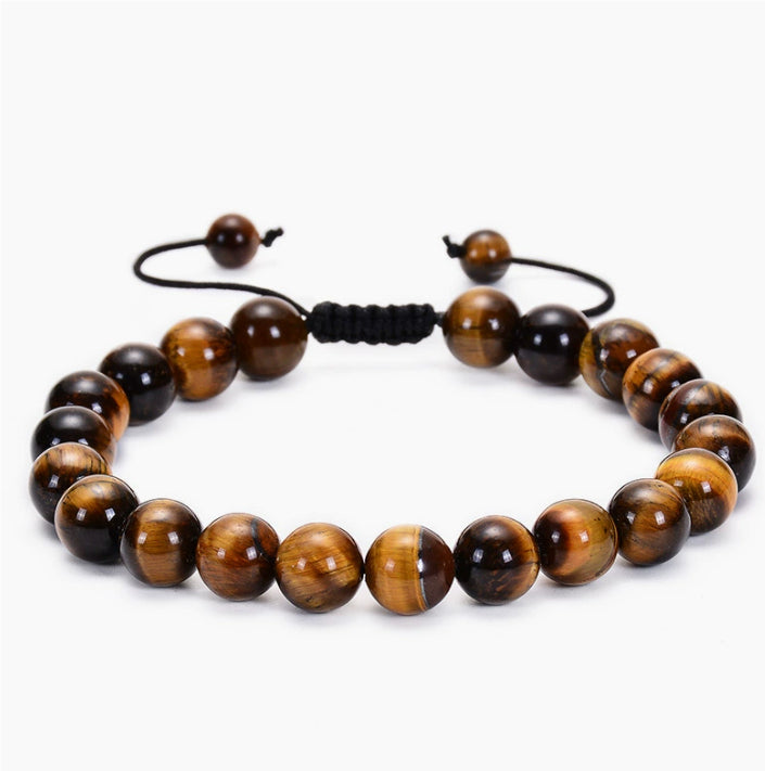 Tiger Eye Couple Bracelets Matte Black Agate Beads Bracelet