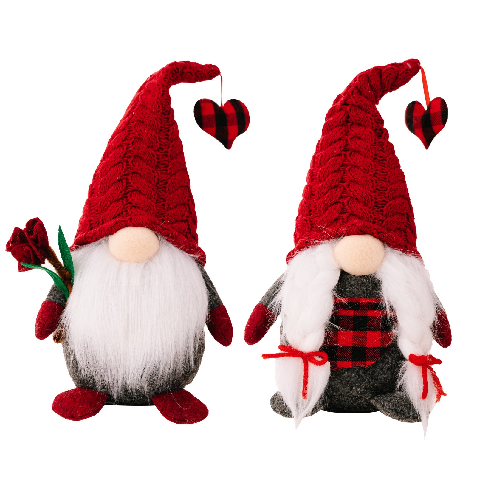 New Valentine's Day Gift Red Knitted Hat Rudolph Doll Ornament