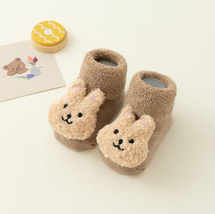 Newborn Baby Socks Terry Fleece-lined Thickened Autumn And Winter Style