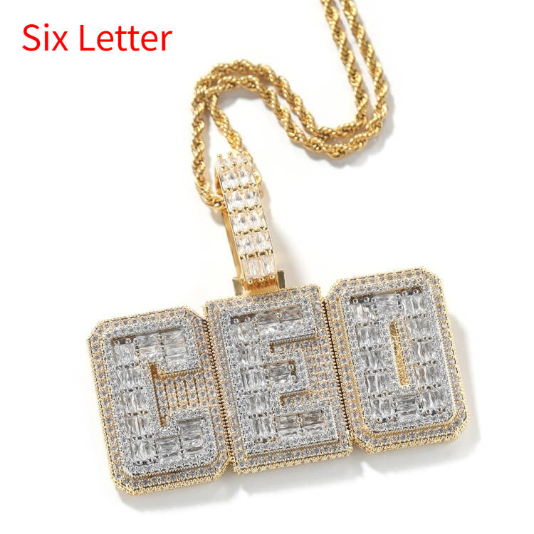 Hip-hop Copper Letter Necklace Customizable
