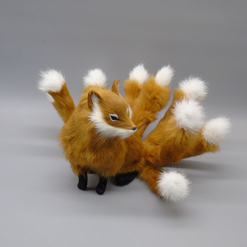 Simulation Nine-tailed Fox Home Decoration Taxidermy Valentine's Day Gift