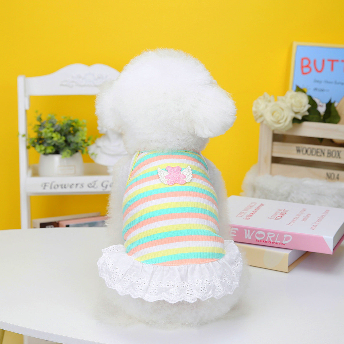 Pet Clothing Dog Color Stripes Wings Skirt