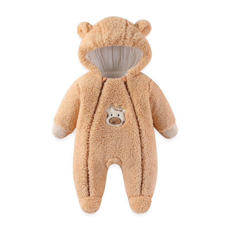 Winter Clothes Thickened Cotton Baby Clothes Infant Autumn And Winter Set
