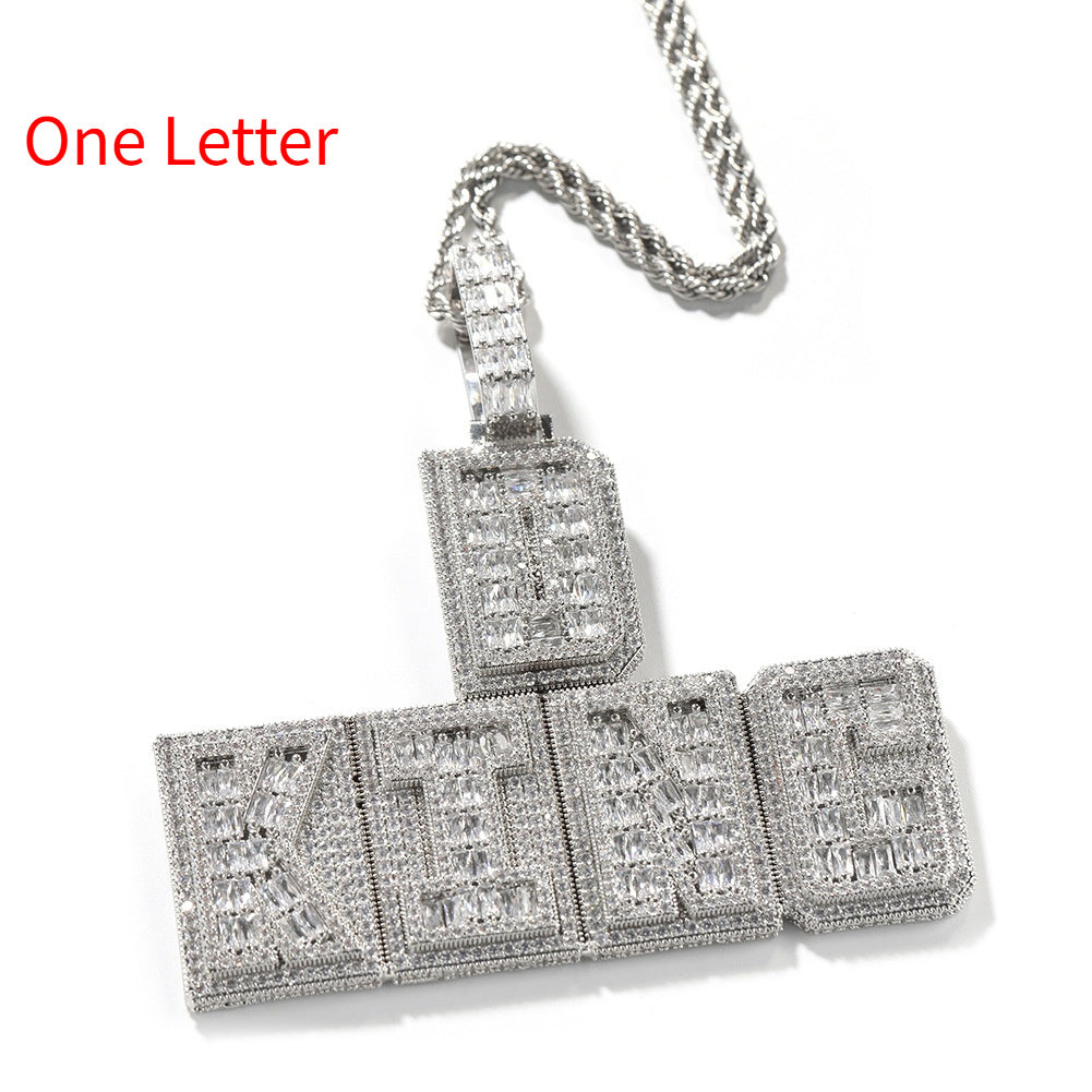 Hip-hop Copper Letter Necklace Customizable