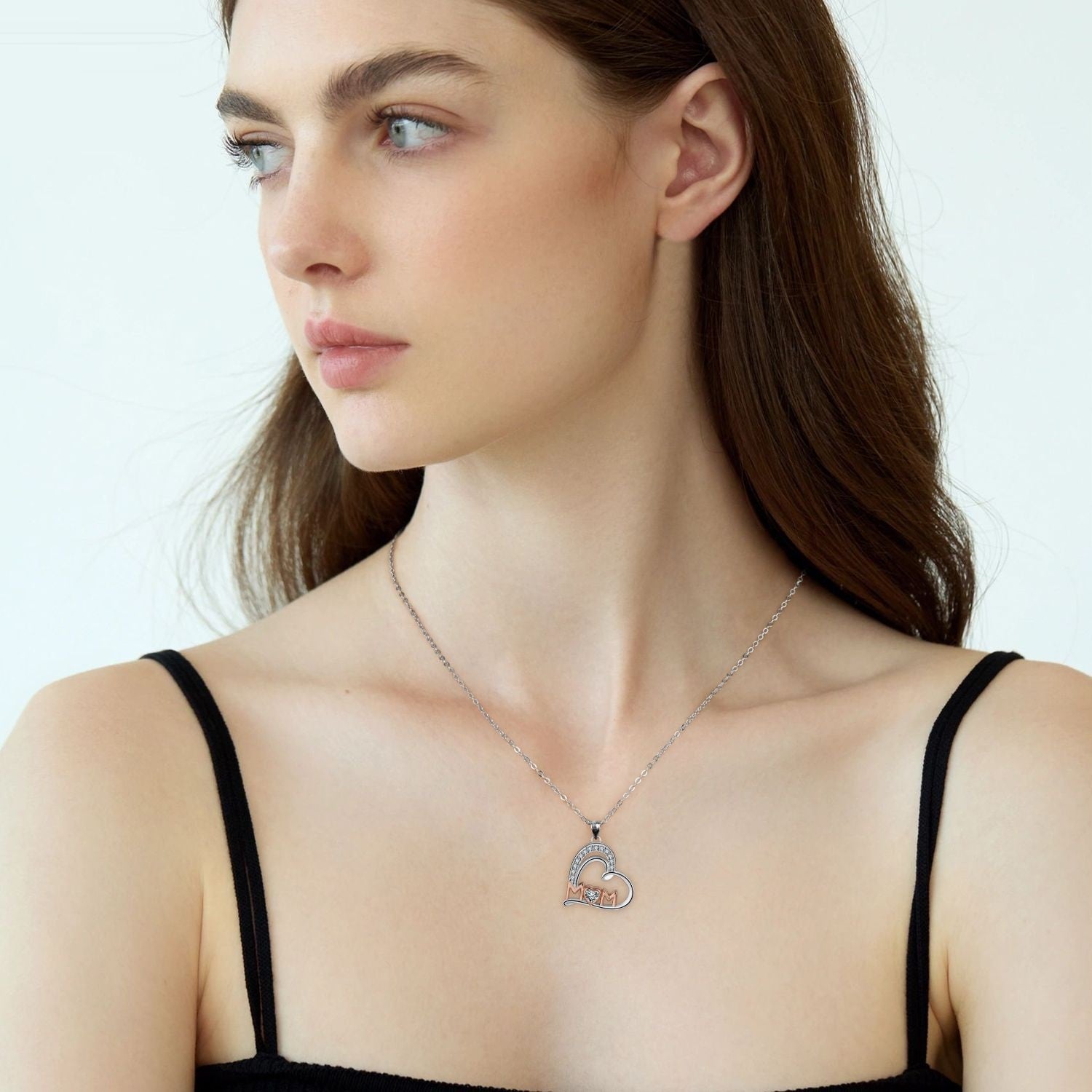 Heart Necklace Love MOM Clavicle Chain Mother's Day Gift