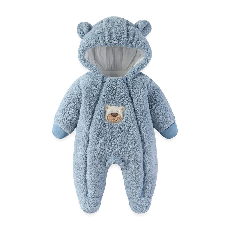 Winter Clothes Thickened Cotton Baby Clothes Infant Autumn And Winter Set