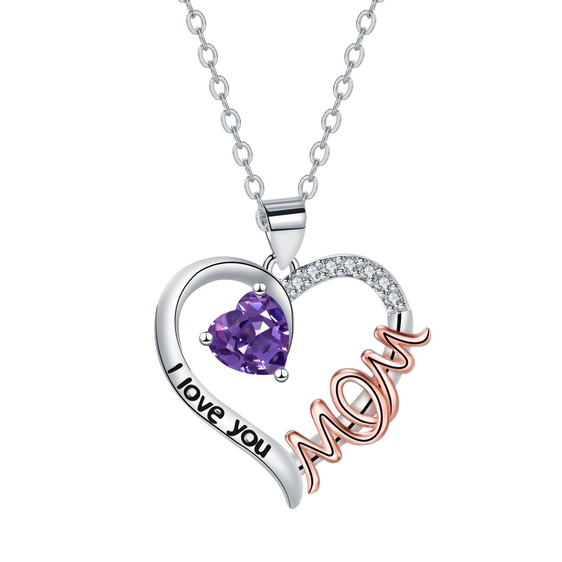 Heart-shaped Mom Necklace Mother's Day Gift