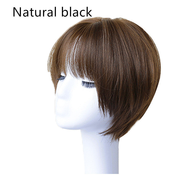 Wig Female All Real Hair Natural & Fluffy Short Straight