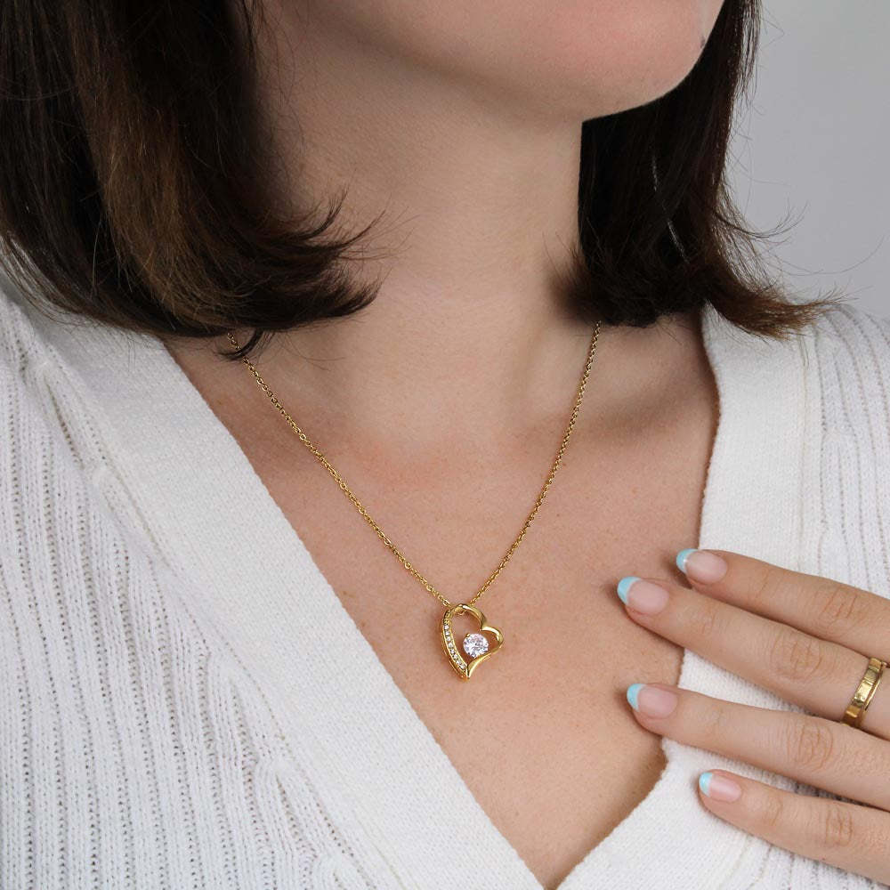 Hollow Jeweled Love Necklace Special-interest Design Mother's Day Gift